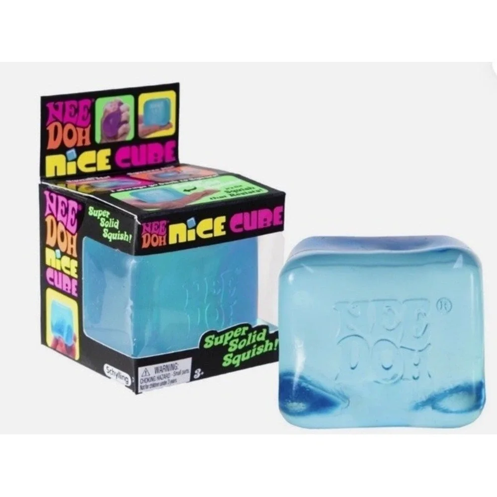 NeeDoh Nice Cube Blue Schylling Nee Doh Genuine NEW BLUE J4